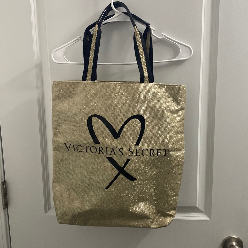 VICTORIA SECRET Gold and Black Tote Bag